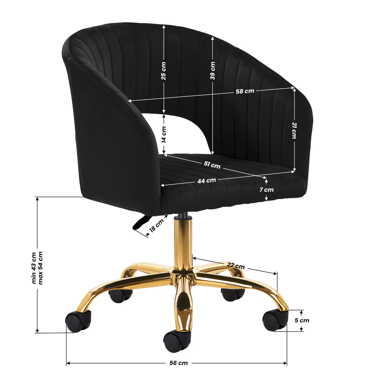 Chaise hydraulique avec dossier