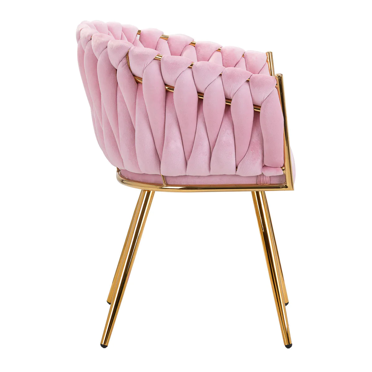 Velvet chair with golden legs