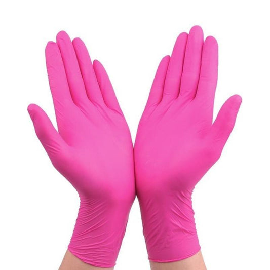 Guantes nitrilo sin polvo fucsia, 100 uds.