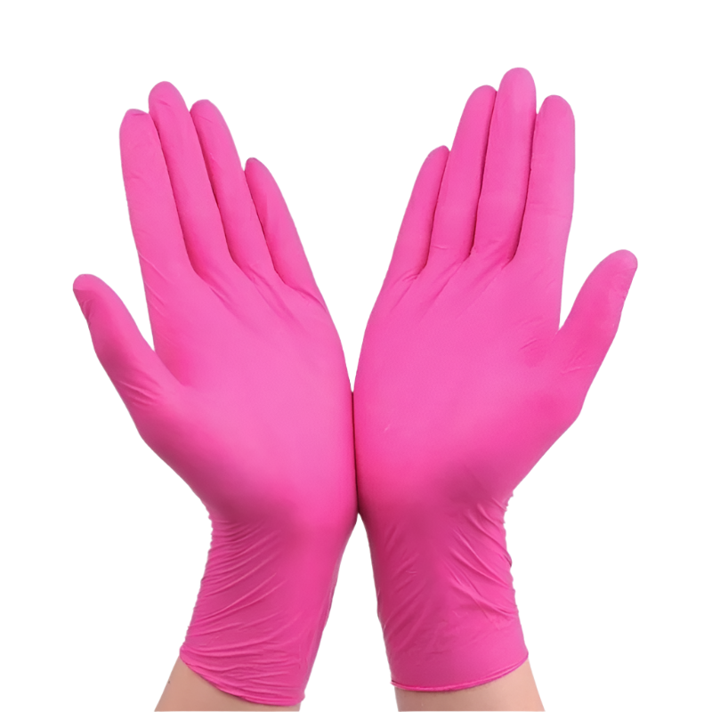 Guantes nitrilo sin polvo magenta, 100 uds.