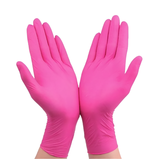 Guantes nitrilo sin polvo magenta, 100 uds.